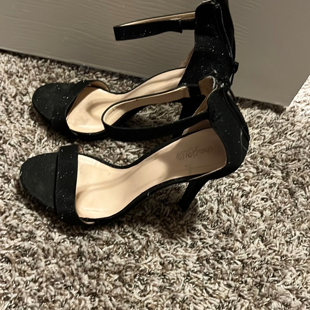 Black Glitter Heels